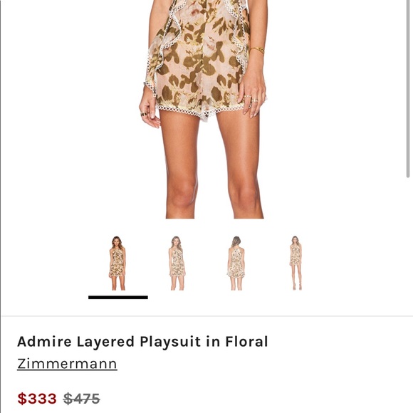 Zimmermann Admire Layered Playsuit Size 1 - Picture 5 of 6
